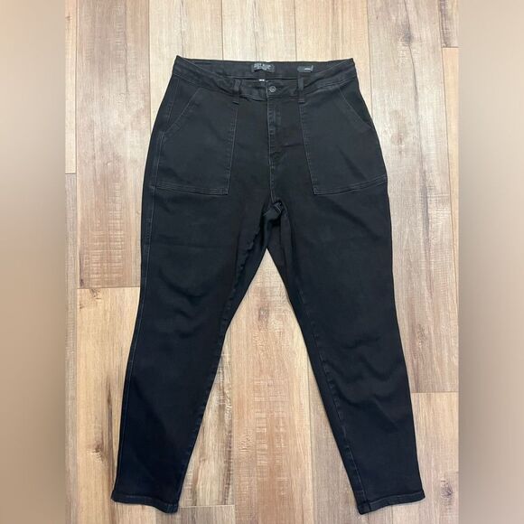 Judy Blue Jeans Womens 14W Black High Rise Denim Jogger *Missing Drawstring - Picture 1 of 11